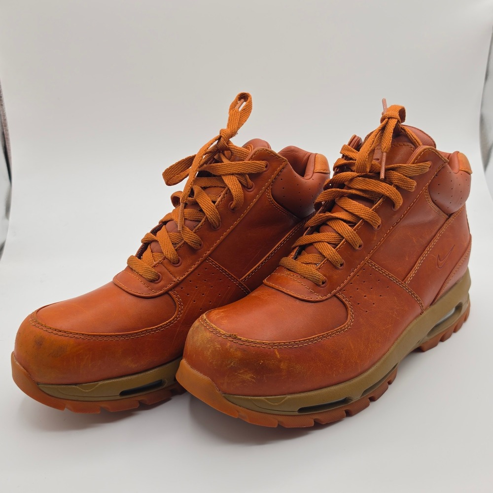 Nike ACG Air Max Goadome Mens 9.5 Brown Leather Hiking Boots Outdoor